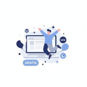 Illustration över en glad person hoppas över gratis hemsida