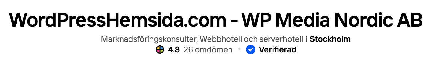 WordPress Hemsida Hitta.se