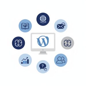 Olika ikoner för hjälp, med din WordPress hemsida