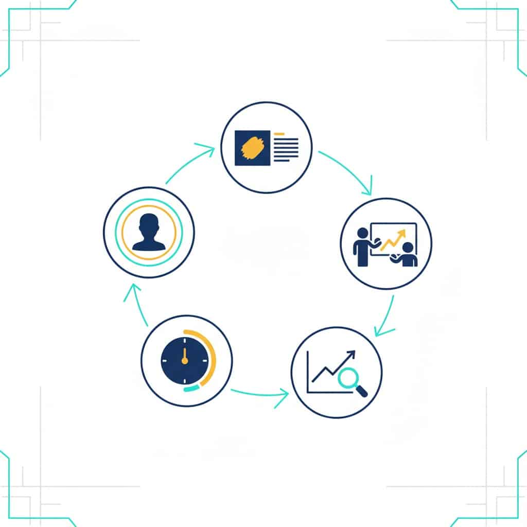 Steg-för-steg-process för innehållsmarknadsföring: persona, strategi, mätning, tidsplan, innehåll