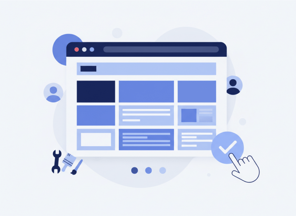 Webbplats med verktyg och ikoner - Skapa WordPress hemsida företag