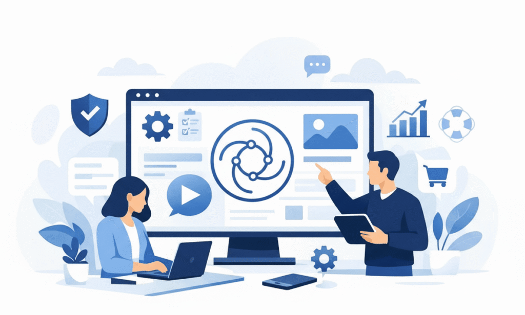 Hjälp med WordPress-hemsida för företag 2 Illustration över webbplats - Hjälp med WordPress hemsida